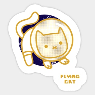 Funny Flying Cat Stargazer Sticker